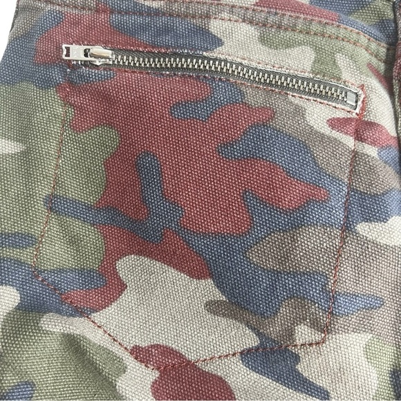 SOUER Camo  Cropped French Military Ankle Zip Designer Pants Size Small - Picture 6 of 8